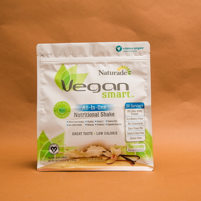Sacchetto laterale delle borse del fondo piatto del rinforzo di Vmpet 120mm 130 micron di vegano nutrizionale
