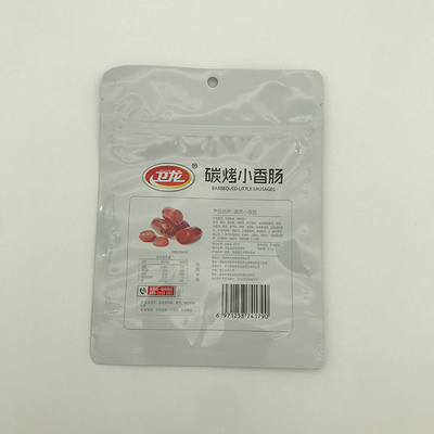 i sacchetti di plastica di 180g AL7 per le borse di imballaggio per alimenti carbonizzano la salsiccia arrostita con la chiusura lampo