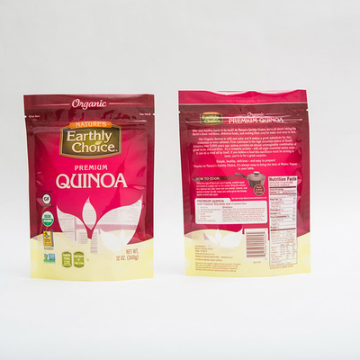 La quinoa 12OZ sta su imballaggio del sacchetto di plastica di rotocalcografia del sacchetto il piccolo