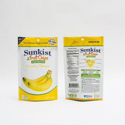 1.4oz banana asciutta Chips Food Packaging Recyclable Stand sui sacchetti con la chiusura lampo