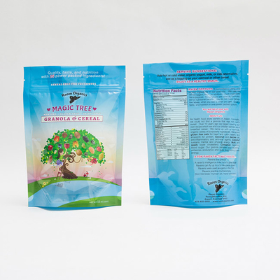 L'abitudine di 12OZ 100mm ha stampato il sacchetto a chiusura lampo della chiusura lampo di plastica che imballa per il cereale del Granola