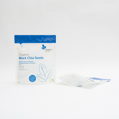 supporto opaco dell'ANIMALE DOMESTICO 500g sul nero Chia Seeds Packaging dei sacchetti di plastica 123um
