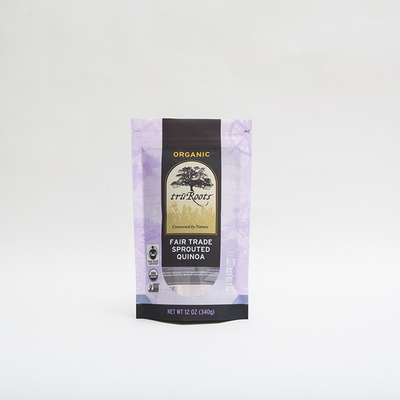 Sacchetto a chiusura lampo della chiusura lampo di condizione della chiusura lampo della borsa di imballaggio per alimenti di 12OZ 340g per la quinoa germogliata