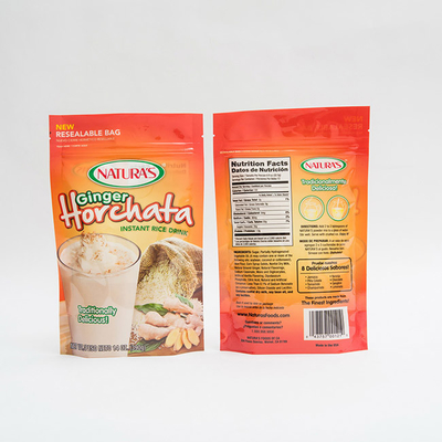 14OZ ha stampato il supporto di plastica sulle borse d'imballaggio a chiusura lampo su ordinazione del riso istantaneo del sacchetto