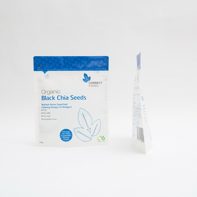 supporto opaco dell'ANIMALE DOMESTICO 500g sul nero Chia Seeds Packaging dei sacchetti di plastica 123um
