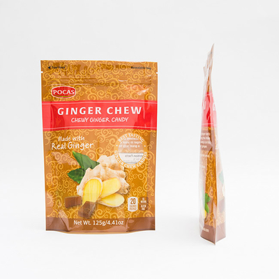 rinforzo del fondo di Ginger Chew With Window And della borsa del sacchetto di 125g PE80 PET12 Candy