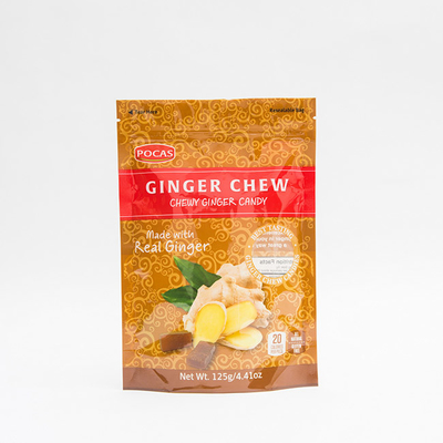 rinforzo del fondo di Ginger Chew With Window And della borsa del sacchetto di 125g PE80 PET12 Candy