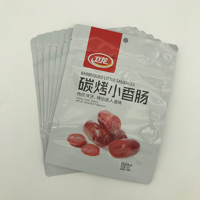 i sacchetti di plastica di 180g AL7 per le borse di imballaggio per alimenti carbonizzano la salsiccia arrostita con la chiusura lampo