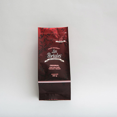 454g 280 x borse di caffè stampate 100mm del fondo piatto con la valvola per i chicchi di caffè BOPP