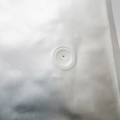 L'imballaggio per alimenti della stagnola del caffè della serratura non stampata d'argento dello zip insacca il rinforzo laterale con la valvola