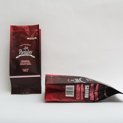 454g 280 x borse di caffè stampate 100mm del fondo piatto con la valvola per i chicchi di caffè BOPP
