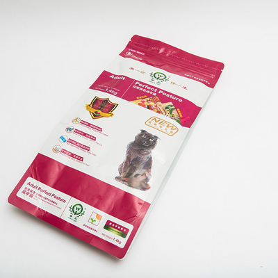 1.4kg ha stampato la guarnizione laterale Cat Food Bags Recyclable inferiore del sacchetto di plastica del rinforzo K