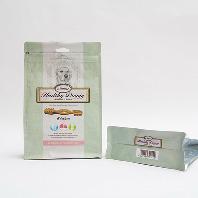 Sacchetto dentario canino d'imballaggio del fondo piatto di masticazioni della borsa dell'alimento per animali domestici di 17.77OZ 75mm con la chiusura lampo
