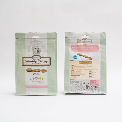 Sacchetto dentario canino d'imballaggio del fondo piatto di masticazioni della borsa dell'alimento per animali domestici di 17.77OZ 75mm con la chiusura lampo